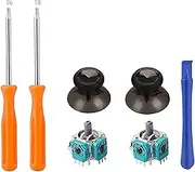 7 Attacchi PS4, Cacciavite Torx T6, T8, 2 Joystick Analogue 3D, 2 Tappi per Pollice, Controller di Ricambio Con Xbox One Joystick PS5 Nero