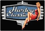 Harley-Davidson Retro Babe Embossed Tin Sign, 17 x 11.5 inches - Black