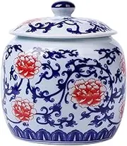 sealed lids, Storage Jars, Tea Canister,13cm Blue White Porcelain Sealed Storage Jar Household Puer Seal Jar Tea Set