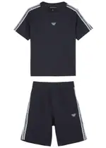 Emporio Armani Kids Logo Jersey T-shirt and Shorts set - Navy - 14YR (14 Years) 14YR (14 years)