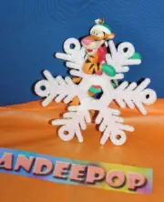 Disney Parks Winnie Pooh Tigger Glittered Snowflake Christmas Holiday Ornament