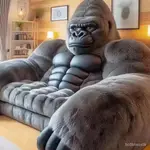 【創美】網紅大猩猩沙髮客廳傢具二次元沙髮臥室床創意大小戶型真皮沙髮床