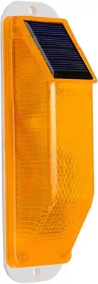 Solar Powered Yellow Strobe Warning Light Ip65 Waterproof Auto Night Sensor
