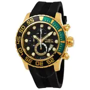 INVICTA Pro Diver Chronograph Black Dial Black Polyurethane Men's Watch 19245