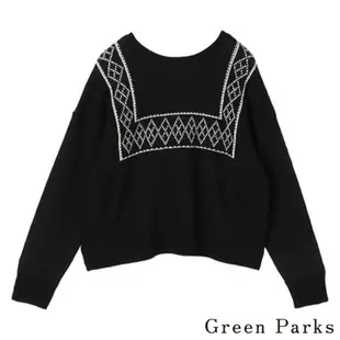 Green Parks 2WAY幾何刺繡圖案針織衫