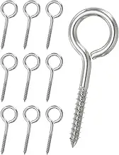 uxcell Screw Eyes 1/4 x 3.1 Inch / M6x80mm, 10 Pcs 304 Stainless Steel Eye Screw Hooks Self Tapping Eye Bolt for Wood Securing Cables Wire, Indoor & Outdoor Use, Silver