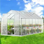2.4x4.4x2.1M ALFORDSON Greenhouse Aluminium Polycarbonate Garden Storage Shed