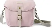 BAGSMART Camera Bag, SLR DSLR Canvas Camera Case, Vintage Padded Camera Shoulder Bag with Rain Cover for Women, Men, Pink