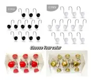 Stylish DECOR Shower Curtain Hooks New - 12 Shower Curtain Rings KNOBS -You Pick