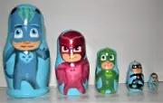 Masked Heroes nesting doll handmade