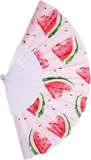 Alipis Oxford Fabric Watermelon Folding Fan Handheld Fan for Women Men Boys and Girls