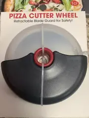 Pizza Cutter slicer with Wheel retractable blade guard for safety by Gwen