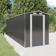 Garden Storage Shed, Outdoor Storage Shed Tool Store Cabinet Garden Shed Anthracite 192x606x223 cm Galvanised Steel