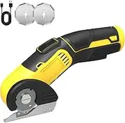 Cordless Scissors, Electric Fabric Scissors with Replacement Blade, Rechargeable Cutter for Leather, Cardboard, Carpet, DIY and Packaging - Ideal as Electric Scissors for Household & Hobby