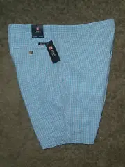 CHAPS- Checkered Casual Shorts, size : 40" Blue & White