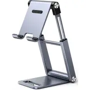 UGREEN LP263 Universal Aluminum Tablet/Phone Stand Holder (Silver) - Height Adjustable 120-162mm - Portable, Foldable Design - Support up to 7.9" Phone / Tablet / Nintedo Switch / Kindle [UG-50324]