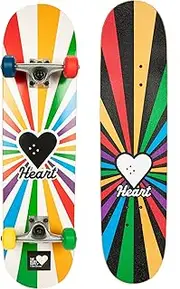 [The Heart Supply] Complete Skateboard Team Burst 31.35" x 8.0" 7-Ply Maple Blend Construction Full concave, 54mm Wheels, Max Weight 220lbs