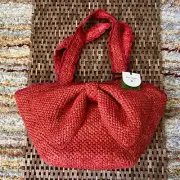 NWT Kate Spade x Target Raffia Bow Tote Bag Basket Red New