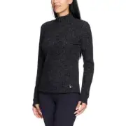 Spyder Women's Fleece Quarter Zip Printed Pullover, Black, XL