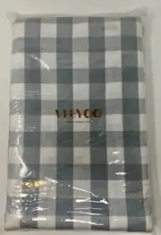 Grey Checkered Tablecloth 60 x 120" By VeeYoo *NWT