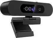 Window Hello Webcam, 1080P 30fps Camera with Noise-reducing Mic, Plug & Play, 90° Wide Angle, Built-in Privacy Cover, 360° Rotation Pan & 90° Tilt, Perfect for Zoom, Google Meet, Microsoft Teams