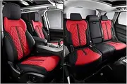 Automobile seat Cover, Car Seat Covers Compatible for Benz W203 W204 W205 W212 W221 W213 Cla Glb CLS Glc Gle Custom Waterproof Leather Auto Accessories(5Pcs-Black Red)