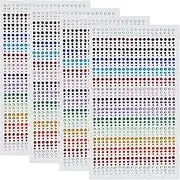 Pvieked 15 Colors 3 Sizes Self Adhesive Rhinestone Stickers, 3600 Pieces, 3mm 4mm 5mm, DIY Self Adhesive Colorful Gem Rhinestone Embellishment Stickers Sheet, Fits for Body Face Hair Nail Eyes