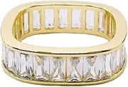 [AIMALL] Zircon Ring Light Luxury Folk Prescription, Elegant Sparkling Zirconia Band, High-End Designer Jewelry, Perfect for Special Occasions