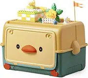FOREVERIE Large Kids Toys Boxes, Stackable Plastic Storage Box with Front Lid, Arts & Crafts Supplies Storage Containers for Home Playroom Schools Nurseries Childcare Centres, Size 46 x 31 x 30 cm