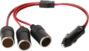 GTIWUNG Car Motorcycle Cigarette Lighter Plug Adapter Three-Way Socket Splitter, 1 to 3 Car Cigarette Lighter Plug Display LED 12V/24V