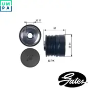 ALTERNATOR FREEWHEEL CLUTCH OAP7118 FOR FIAT GRANDE/PUNTO/Van ALFA ROMEO 1.2L