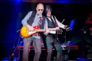 Frontman Cliff Stocker guitarist Chris Preston of English rock gro- Old Photo