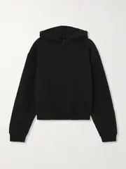 [SKIMS] SKIMS - Cotton-blend Jersey Hoodie - Onyx - Black - 2XL 2XL Black
