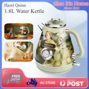 1.8L HazelQuinn Electric Water Kettle Boiler Retro Art Oil Paint Stainless Steel