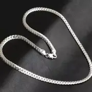 925 Chain Link Necklace Sterling Silver Cuban Snake Jewelry Birthday Christmas!!
