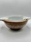 Pyrex WOODLAND BROWN Cinderella Mixing Bowl Set of 3 Vintage 1970’s NICE!