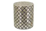 Alina Wooden Round Shell Stool Side Table 35CM