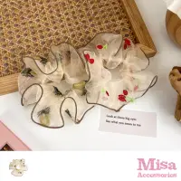 在飛比找momo購物網優惠-【MISA】櫻桃髮圈 鳳梨髮圈 刺繡髮圈/可愛櫻桃鳳梨刺繡造