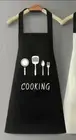 APRON Waterproof Oil proof Apron With Pockets Hand Wipeable Cooking Black