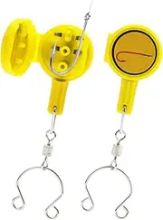 2 Pcs Fishing Knot Tying Tool Easy Hook Tyer for Strong Fishing Knots Accessories for Beginner Anglers Line to Hooks Cover for Rod Carp Fly Fishing Safe Transport Durable ABS Stainless Steel(Yellow)