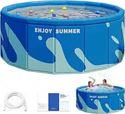 No Installation Bathing Pool,Family Folding Outdoor Play Pool | Ground Round Family Swimming Pools for Backyard, Garden, Outdoor, Patio, Home
