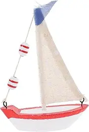 HOMSFOU Decor Wooden Sailing Ship Mediterranean Ship Desktop Ornament Sailing Ship Model Sailing Ship Adornment Rustic centerpieces for Tables Wooden Ship Craft Resin Indoor Boat