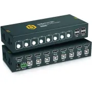 8 Port HDMI KVM Switch，8 Computers Share 1 Monitor Keyboard and Mouse, USB2.0 4K