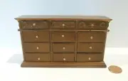 BESPAQ DOLLHOUSE MINIATURE DRESSER WITH CARVED DRAWERS 2603 WN WALNUT FINISH