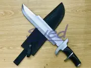 19''Custom Handmade D2 Predator Bowie Knife Movie Knife with leather sheath