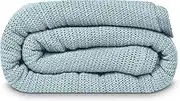 Linteum Textile Supply Leno Weave Ice Grey Blanket, Queen 100% Cotton, Lightweight, Warm, Extra-Fluffy, Premium and Durable Soft & Cozy Bed Blanket for Bed, Couch, Sofa Throw for All Season
