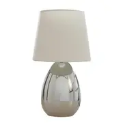 Larson Touch Table Desk Lamp Chrome Metal Base - White