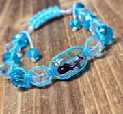 Beach Glass Bracelet Whale Blue Beaded Pull string Bracelet unisex Summer Fun