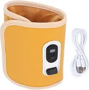 Portable Bottle Warmer for Travel: 21 Speed Adjustable USB Milk Warmer with LED Display, Fits Most Baby Bottles, Lightweight & Foldable (Yellow)