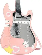 [Wzmzjy] Guitar Shaped Backpack, Creative And Fashion Handbag for Date, Work, Holiday Party, Pink, as described
